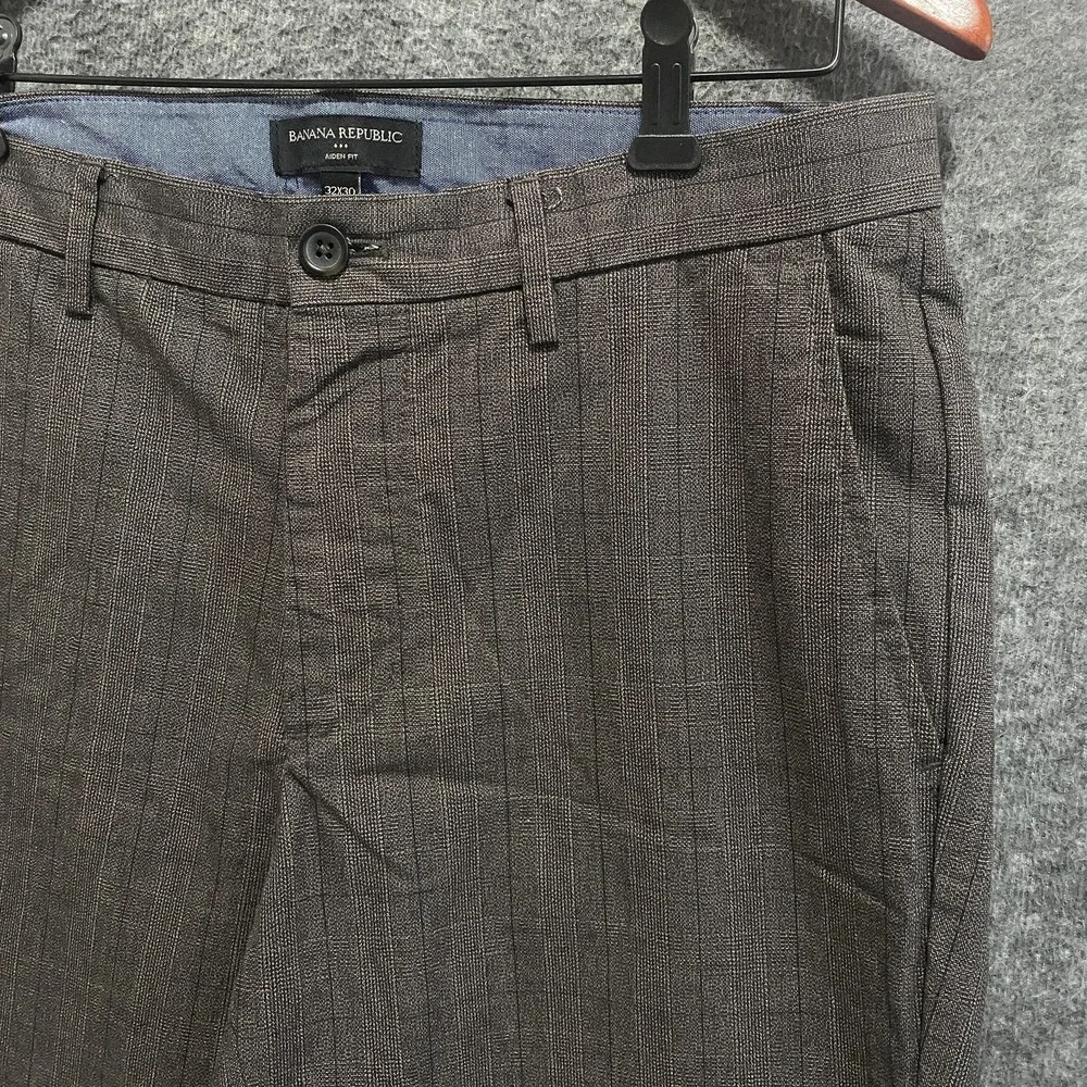 Banana Republic Pants Mens 32x30 Brown Aiden Fit Chino Dress Casual Flat‎ Front